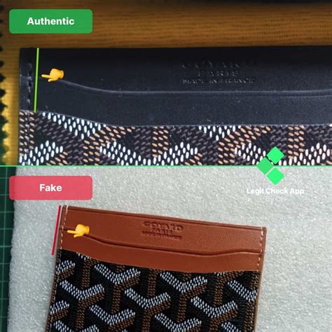 real vs fake goyard card holder|how to identify a goyard wallet.